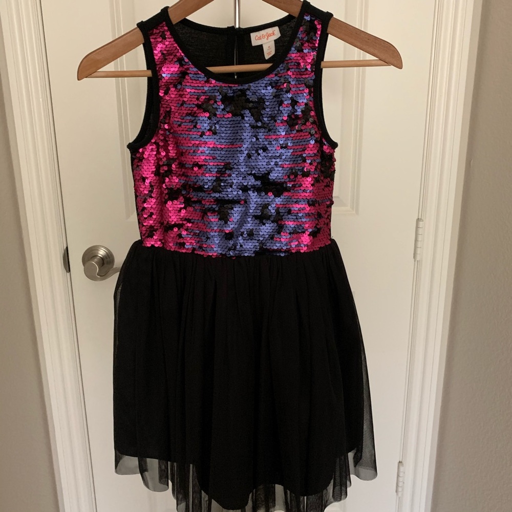 Cat & Jack sequin top dress w tulle skirt